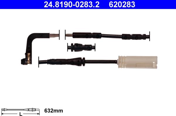 ATE 24.8190-0283.2 - Contact d'avertissement, usure des plaquettes de frein cwaw.fr