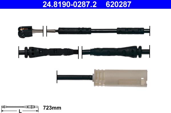 ATE 24.8190-0287.2 - Contact d'avertissement, usure des plaquettes de frein cwaw.fr