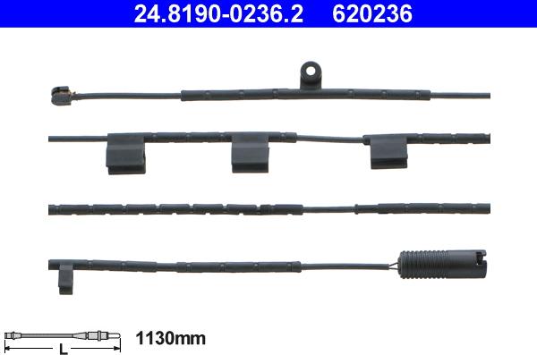 ATE 24.8190-0236.2 - Contact d'avertissement, usure des plaquettes de frein cwaw.fr