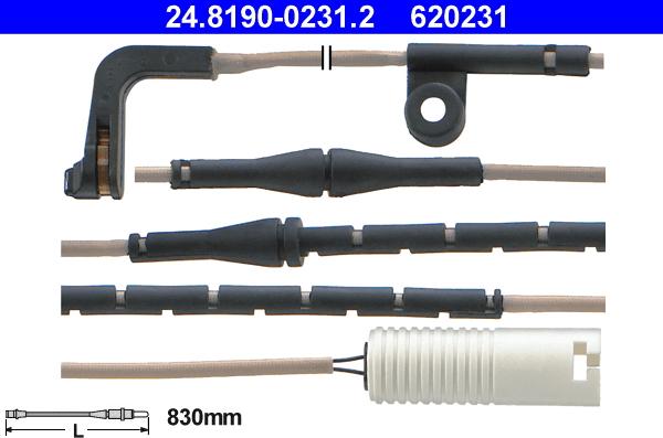 ATE 24.8190-0231.2 - Contact d'avertissement, usure des plaquettes de frein cwaw.fr