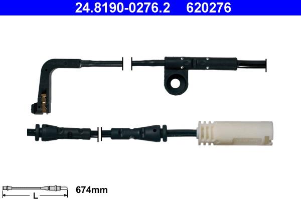 ATE 24.8190-0276.2 - Contact d'avertissement, usure des plaquettes de frein cwaw.fr