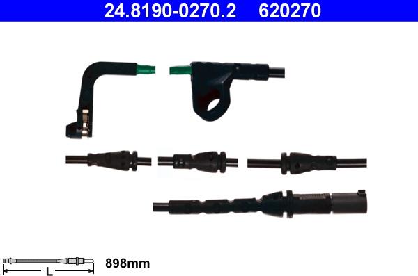 ATE 24.8190-0270.2 - Contact d'avertissement, usure des plaquettes de frein cwaw.fr