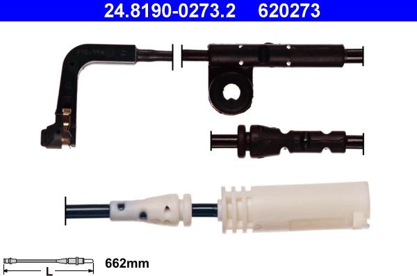 ATE 24.8190-0273.2 - Contact d'avertissement, usure des plaquettes de frein cwaw.fr