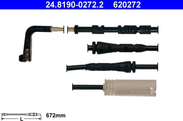 ATE 24.8190-0272.2 - Contact d'avertissement, usure des plaquettes de frein cwaw.fr