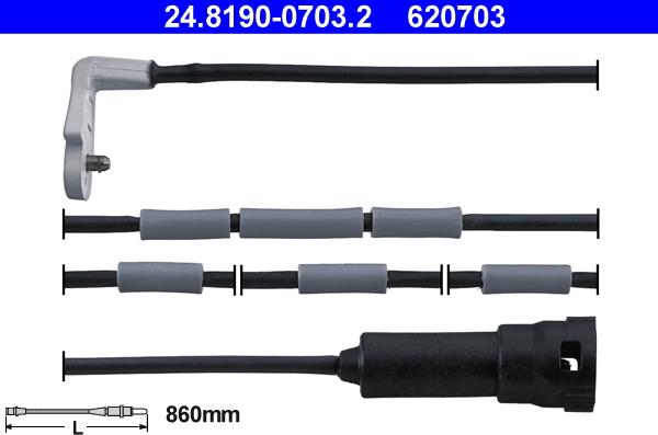 ATE 24.8190-0703.2 - Contact d'avertissement, usure des plaquettes de frein cwaw.fr