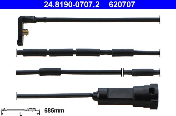 ATE 24.8190-0707.2 - Contact d'avertissement, usure des plaquettes de frein cwaw.fr