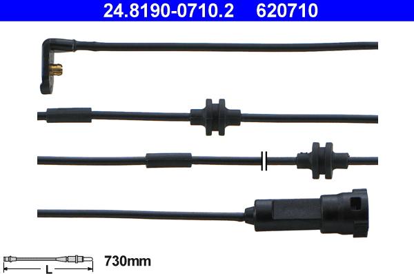 ATE 24.8190-0710.2 - Contact d'avertissement, usure des plaquettes de frein cwaw.fr