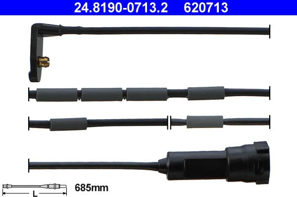 ATE 24.8190-0713.2 - Contact d'avertissement, usure des plaquettes de frein cwaw.fr