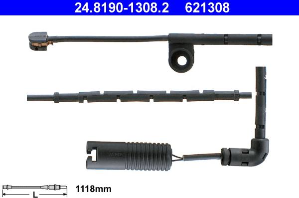 ATE 24.8190-1308.2 - Contact d'avertissement, usure des plaquettes de frein cwaw.fr