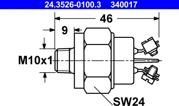 ATE 24.3526-0100.3 - Interrupteur des feux de freins cwaw.fr