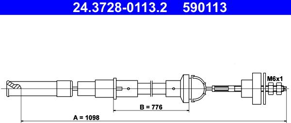 ATE 24.3728-0113.2 - Tirette à câble, commande d'embrayage cwaw.fr