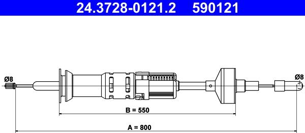 ATE 24.3728-0121.2 - Tirette à câble, commande d'embrayage cwaw.fr