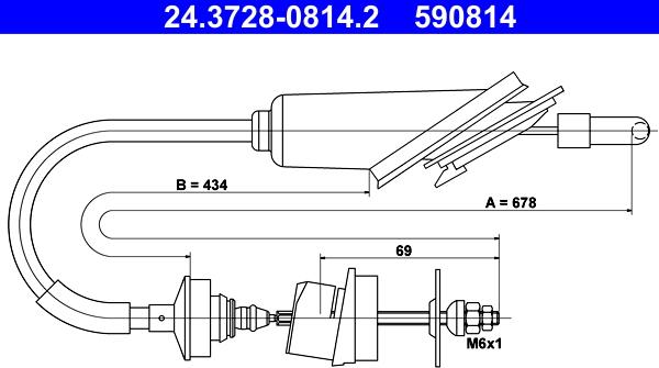 ATE 24.3728-0814.2 - Tirette à câble, commande d'embrayage cwaw.fr