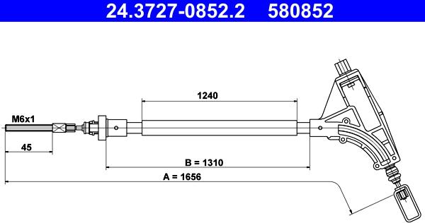 ATE 24.3727-0852.2 - Tirette à câble, frein de stationnement cwaw.fr