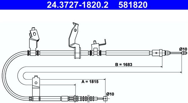 ATE 24.3727-1820.2 - Tirette à câble, frein de stationnement cwaw.fr