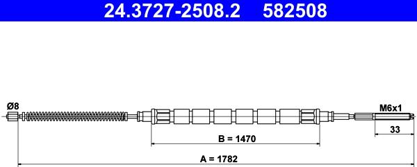 ATE 24.3727-2508.2 - Tirette à câble, frein de stationnement cwaw.fr