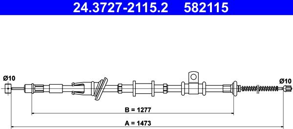 ATE 24.3727-2115.2 - Tirette à câble, frein de stationnement cwaw.fr