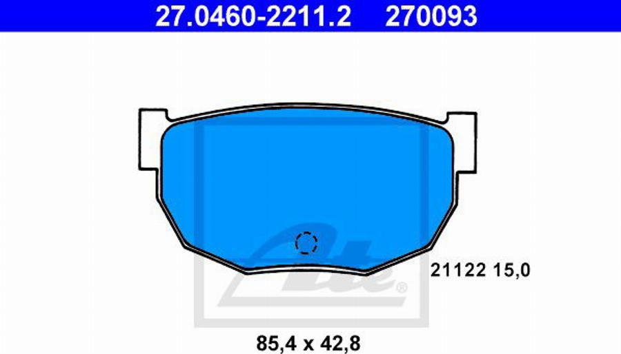 ATE 270093 - Kit de plaquettes de frein, frein à disque cwaw.fr