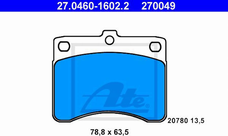 ATE 270049 - Kit de plaquettes de frein, frein à disque cwaw.fr