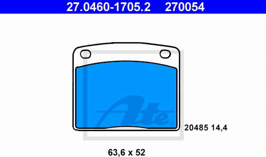 ATE 270054 - Kit de plaquettes de frein, frein à disque cwaw.fr