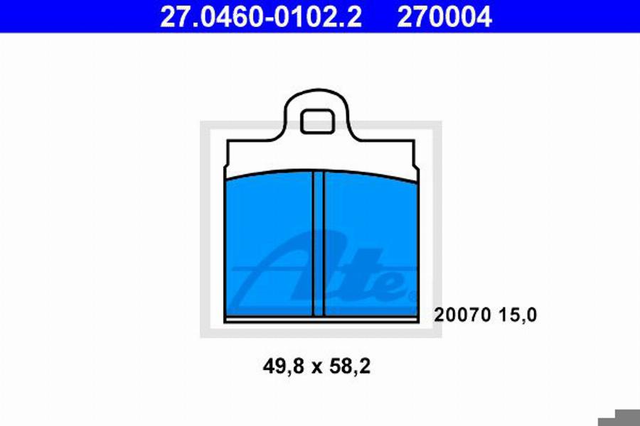 ATE 270004 - Kit de plaquettes de frein, frein à disque cwaw.fr