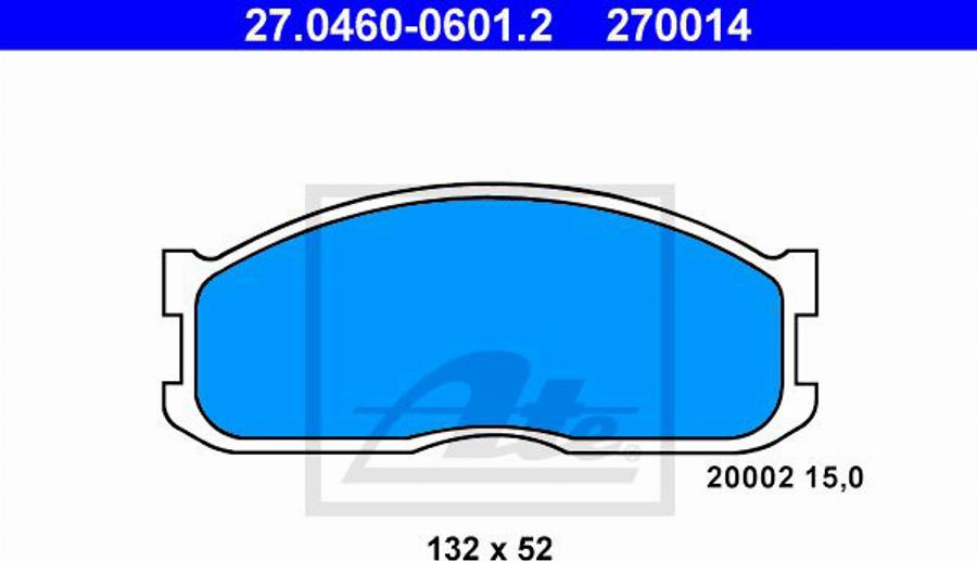 ATE 270014 - Kit de plaquettes de frein, frein à disque cwaw.fr