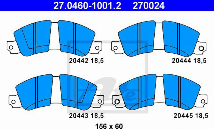 ATE 270024 - Kit de plaquettes de frein, frein à disque cwaw.fr