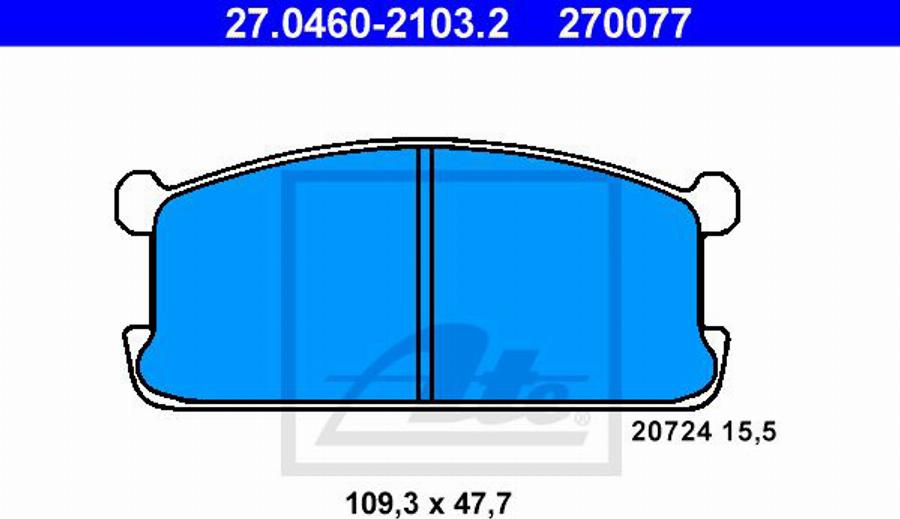 ATE 270077 - Kit de plaquettes de frein, frein à disque cwaw.fr