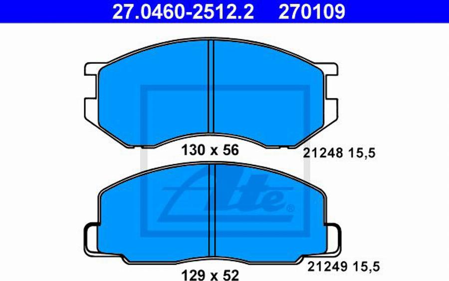 ATE 270109 - Kit de plaquettes de frein, frein à disque cwaw.fr