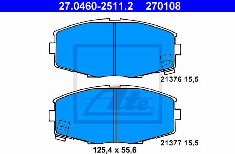 ATE 270108 - Kit de plaquettes de frein, frein à disque cwaw.fr