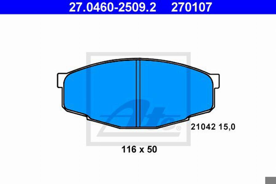 ATE 270107 - Kit de plaquettes de frein, frein à disque cwaw.fr