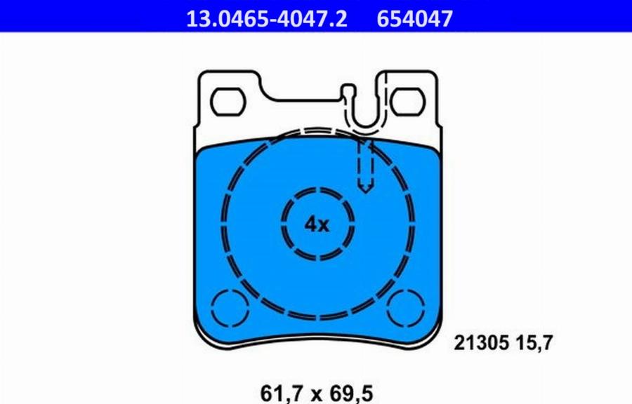 ATE-APAC 13.0465-4047.2 - Kit de plaquettes de frein, frein à disque cwaw.fr