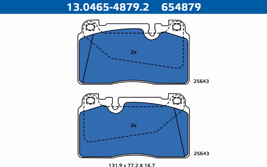 ATE-APAC 13.0465-4879.2 - Kit de plaquettes de frein, frein à disque cwaw.fr