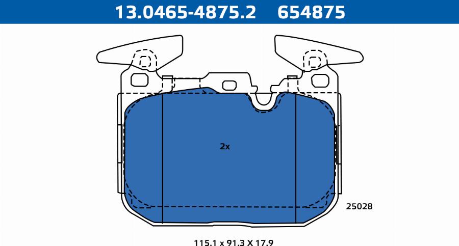 ATE-APAC 13.0465-4875.2 - Kit de plaquettes de frein, frein à disque cwaw.fr