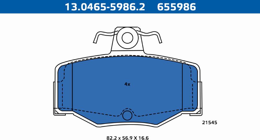 ATE-APAC 13.0465-5986.2 - Kit de plaquettes de frein, frein à disque cwaw.fr