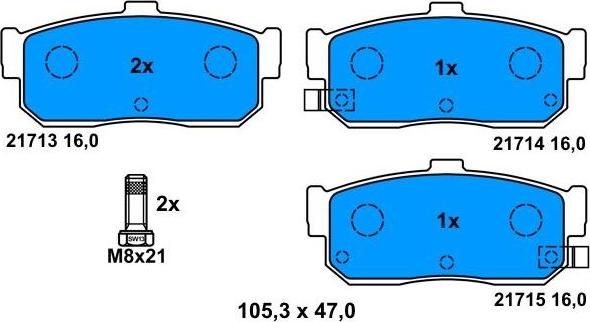 ATE-APAC 13.0465-5626.2 - Kit de plaquettes de frein, frein à disque cwaw.fr