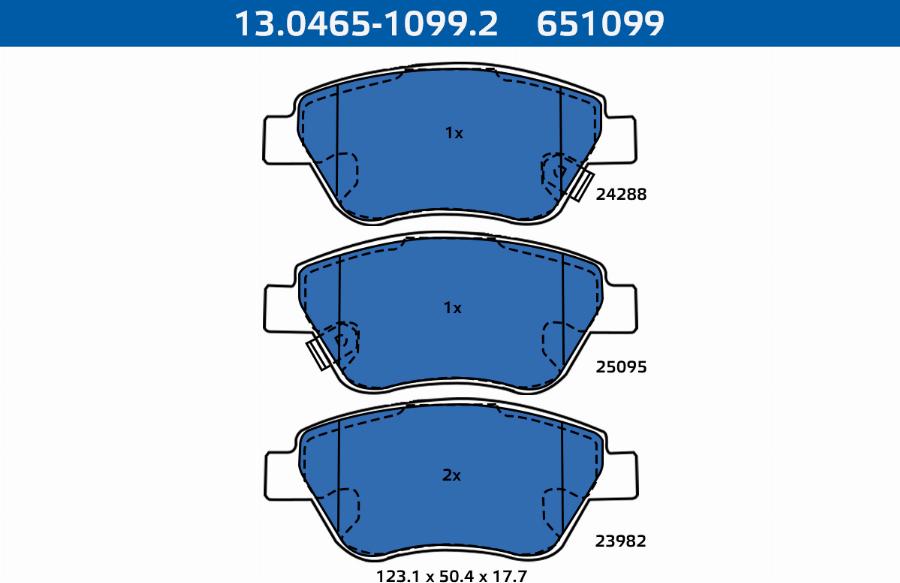 ATE-APAC 13.0465-1099.2 - Kit de plaquettes de frein, frein à disque cwaw.fr