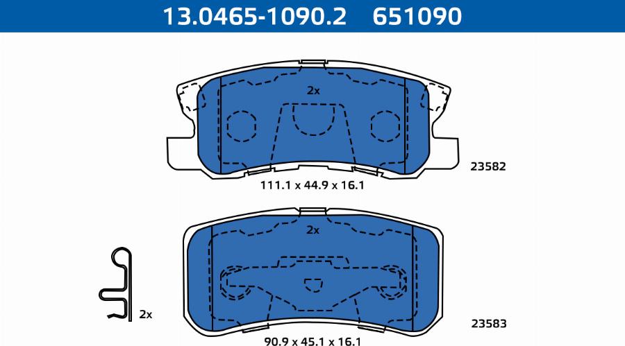 ATE-APAC 13.0465-1090.2 - Kit de plaquettes de frein, frein à disque cwaw.fr