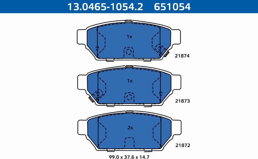 ATE-APAC 13.0465-1054.2 - Kit de plaquettes de frein, frein à disque cwaw.fr