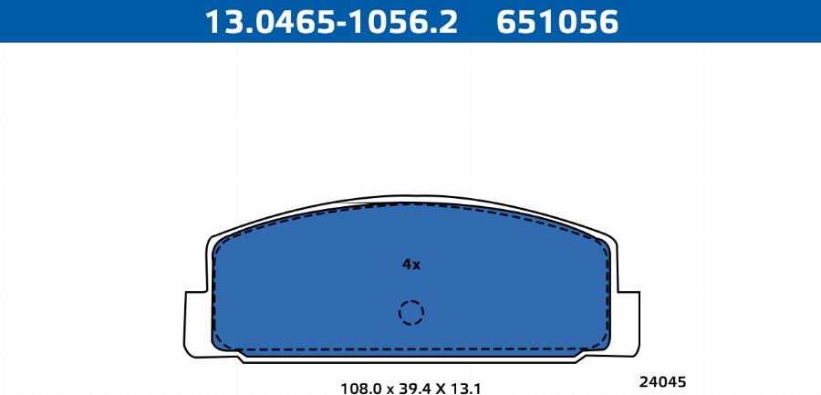 ATE-APAC 13.0465-1056.2 - Kit de plaquettes de frein, frein à disque cwaw.fr