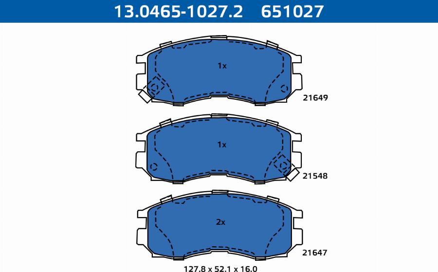 ATE-APAC 13.0465-1027.2 - Kit de plaquettes de frein, frein à disque cwaw.fr