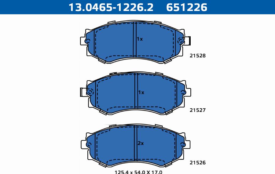 ATE-APAC 13.0465-1226.2 - Kit de plaquettes de frein, frein à disque cwaw.fr