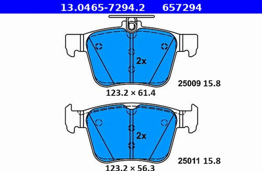 ATE-APAC 13.0465-7294.2 - Kit de plaquettes de frein, frein à disque cwaw.fr