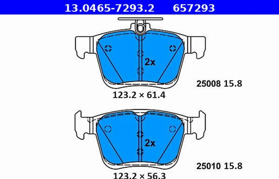 ATE-APAC 13.0465-7293.2 - Kit de plaquettes de frein, frein à disque cwaw.fr