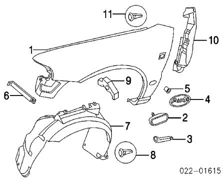 AUDI 8D0 821 171 B - Garniture, passage de roue cwaw.fr