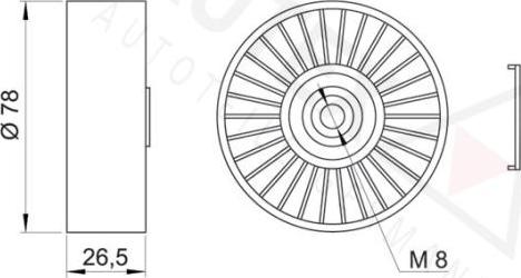 Autex 641102 - Poulie renvoi / transmission, courroie trapézoïdale à nervures cwaw.fr