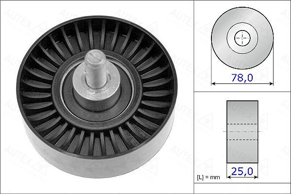 Autex 654916 - Poulie renvoi / transmission, courroie trapézoïdale à nervures cwaw.fr