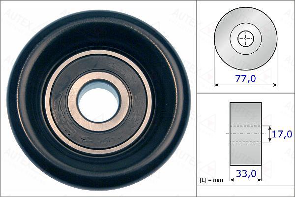 Autex 654983 - Poulie renvoi / transmission, courroie trapézoïdale à nervures cwaw.fr