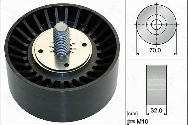 Autex 654938 - Poulie renvoi / transmission, courroie trapézoïdale à nervures cwaw.fr