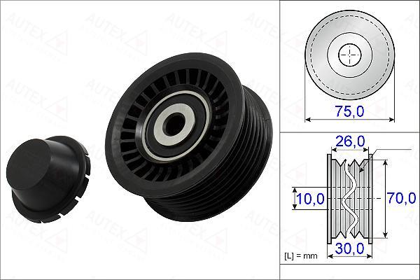 Autex 654979 - Poulie renvoi / transmission, courroie trapézoïdale à nervures cwaw.fr